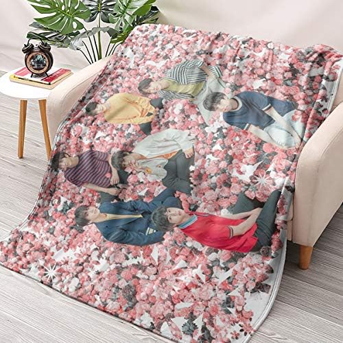 NBBZ Kpop BTS World Tour Flannel Throws Blankets Couch Sofa Fuzzy Blanket for Traveling Camping Home (40" x 59" / 100cm x 150cm)
