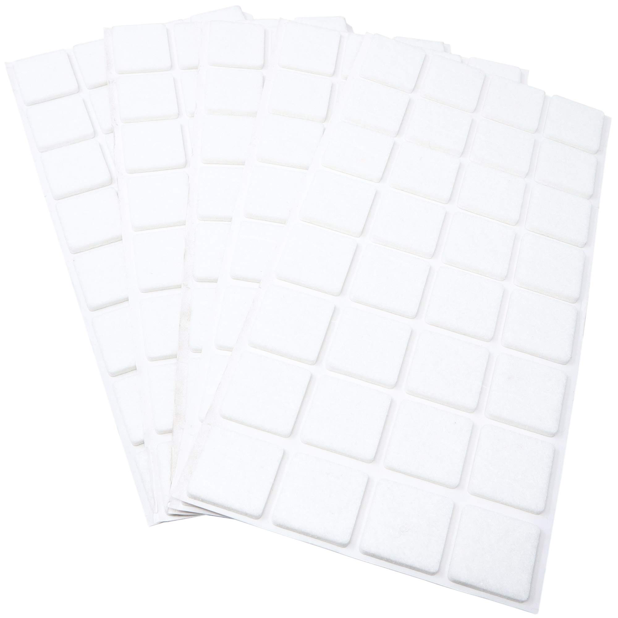 Adsamm® / 160 x self-adhesive felt pads/White / 0.98x0.98'' (25x25 mm) / square / 0.138'' / 3.5 mm thick stick-on furniture felt glides/Furniture & Chair Glides