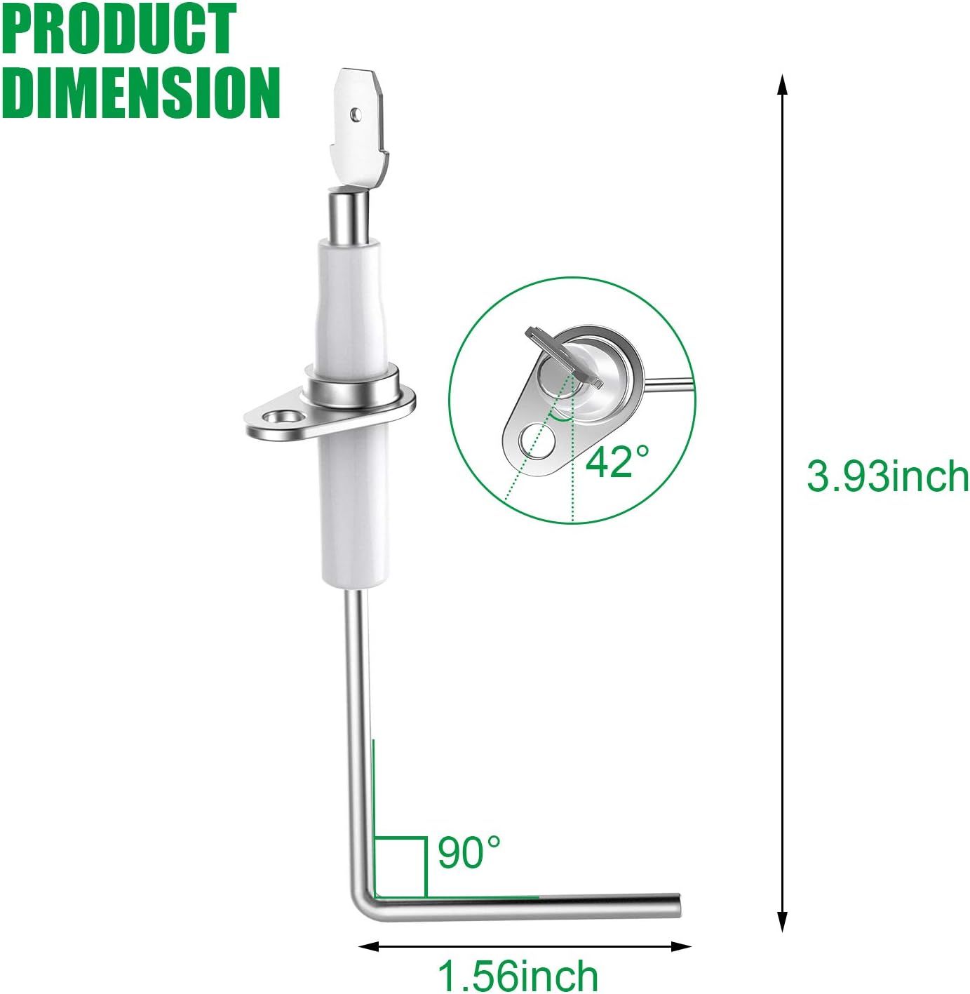 OEM Upgraded Qualified Furnace Flame Sensor Replacement for Rheem 62-23543-01 Flame Sensor Rod，1 Pack - - 