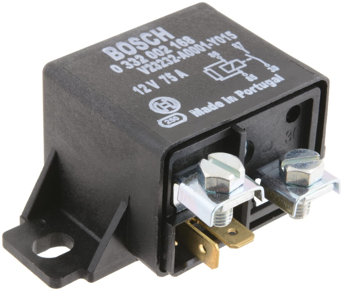 Bosch 0332002168 Power Relay 12V 75A, IP5K4, Operating Temperature from -20 Degree to 100 Degree C, 4 Pin Relay