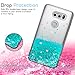 LG V30 Case,LG V30 Plus Case with HD Screen Protector for Girls Women,LeYi Cute Shiny Glitter Bling Moving Quicksand Liquid Clear TPU Protective Phone Case Cover for LG V30 / LG V30 + ZX Turquoise