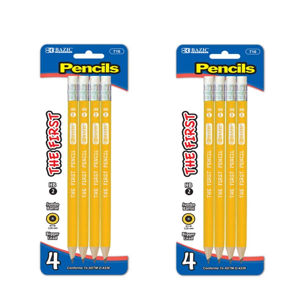 8 Pieces The First Jumbo Premium Yellow Pencils Pack 2