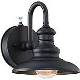 LONEDRUID Dusk to Dawn Sensor Outdoor Wall Sconce Black Exterior Gooseneck Barn Light Fixtures Waterproof Farmhouse Wall Moun