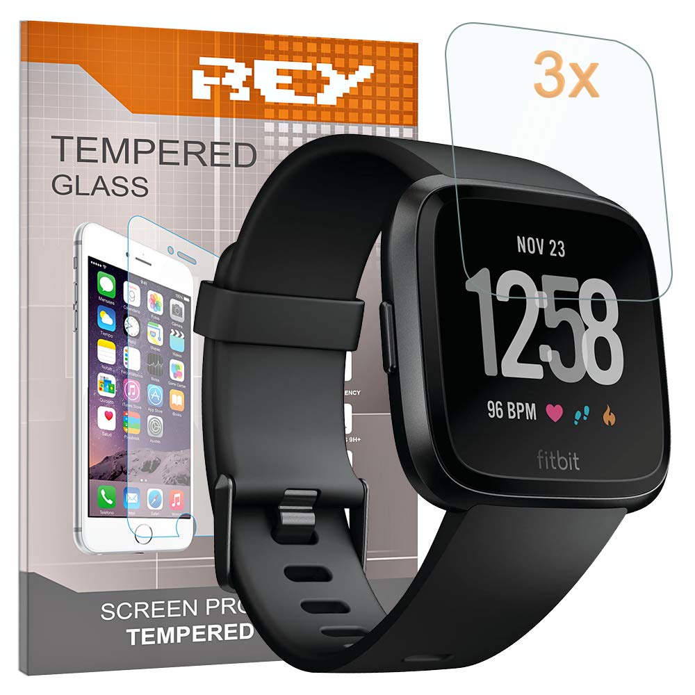 Screen Protector for FITBIT VERSA, Tempered Glass Film, Premium quality, [Pack 3x]