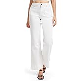 Tapata Women's 24/26 Petite Regular Wide Leg Jeans High Waisted Flare Stretchy Cropped Denim Pants Trendy Baggy Pockets