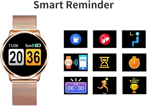 Smart Watch Q8 Plus Pantalla a Color Rosa OLED Smartwatch Mujeres ...