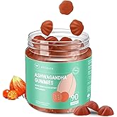 AFXMATE Ashwagandha Gummies for Women Sugar Free, Men's Ashwagandha Supplement Gummy with Vitamin D Magnesium Vegan (90 Counts)