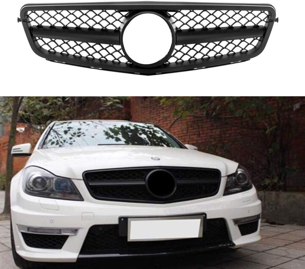 Front Grill Matte Black Mesh Style Grille for Mercedes