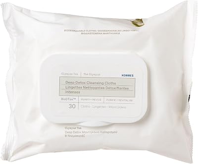 Korres Olympus Tea Detox Cleaning Wipes Pack 30 Facial Cleansing Wipes