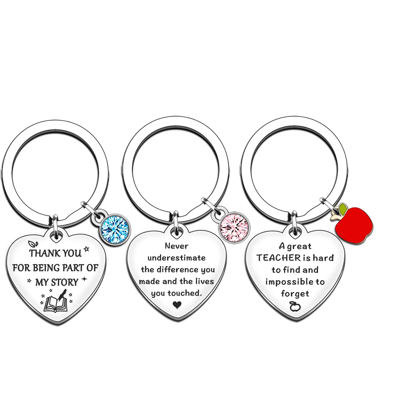 TTOVEN Teacher Gifts of 3 Thank You Teacher Gifts Appreciation Gifts for Teacher Keyring