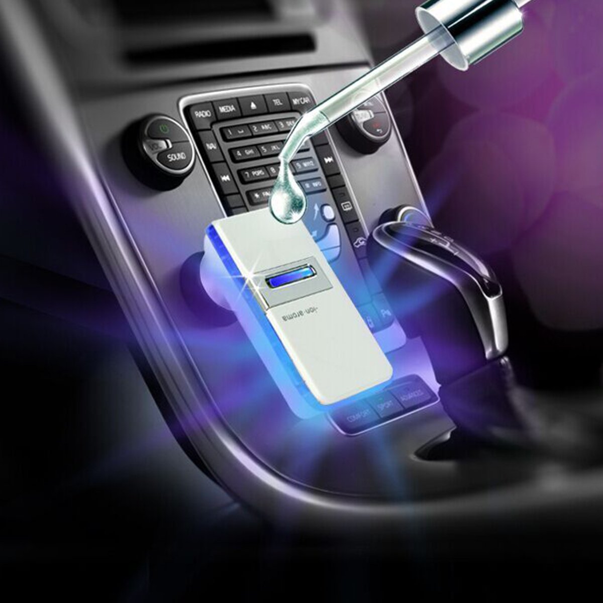 Aromatherapy Essential Oil Diffuser Car Air Freshener, Ionic Air Cleaner Remove Smoke, Odor, Cigarette Smell, Dust, Ideal for Automobile / RV Accessories & Car Gift | CE, FCC and RoHS Certified