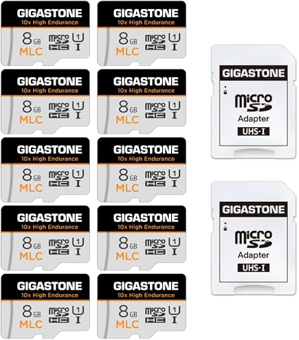 10 Pack SanDisk 8GB Industrial MicroSD Cards – Class 10, Ultra Reliable (SDSDQUA-008G)