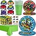 Teenage Mutant Ninja Turtles Party Supplies | TMNT Party Supplies | Includes Large Plates, Dessert Plates, Napkins, Table Cover, TMNT Masks | Boy Birthday Party Decorations Serves 16