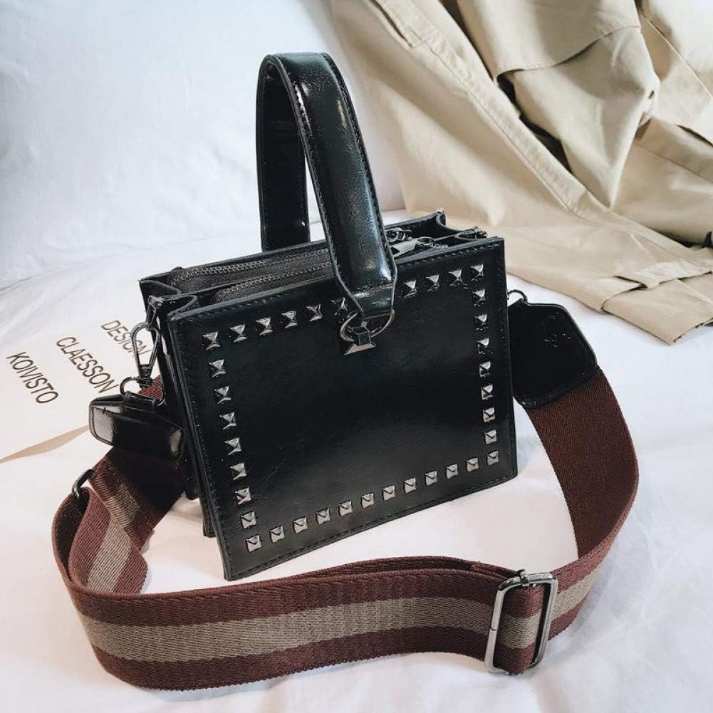 HKDUC Rivet Small Square Bags Fashion Handbags Design Women'S Shoulder Handbags Ladies Totes Women Crossbody Bag