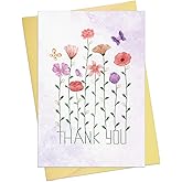 Bridal Shower Thank You Cards - 5.5"x8" Floral Thank You Card with Gold Foil Leaves Appreciation Gifts with Seal Sticker for Her Women Friend Birthday Gift