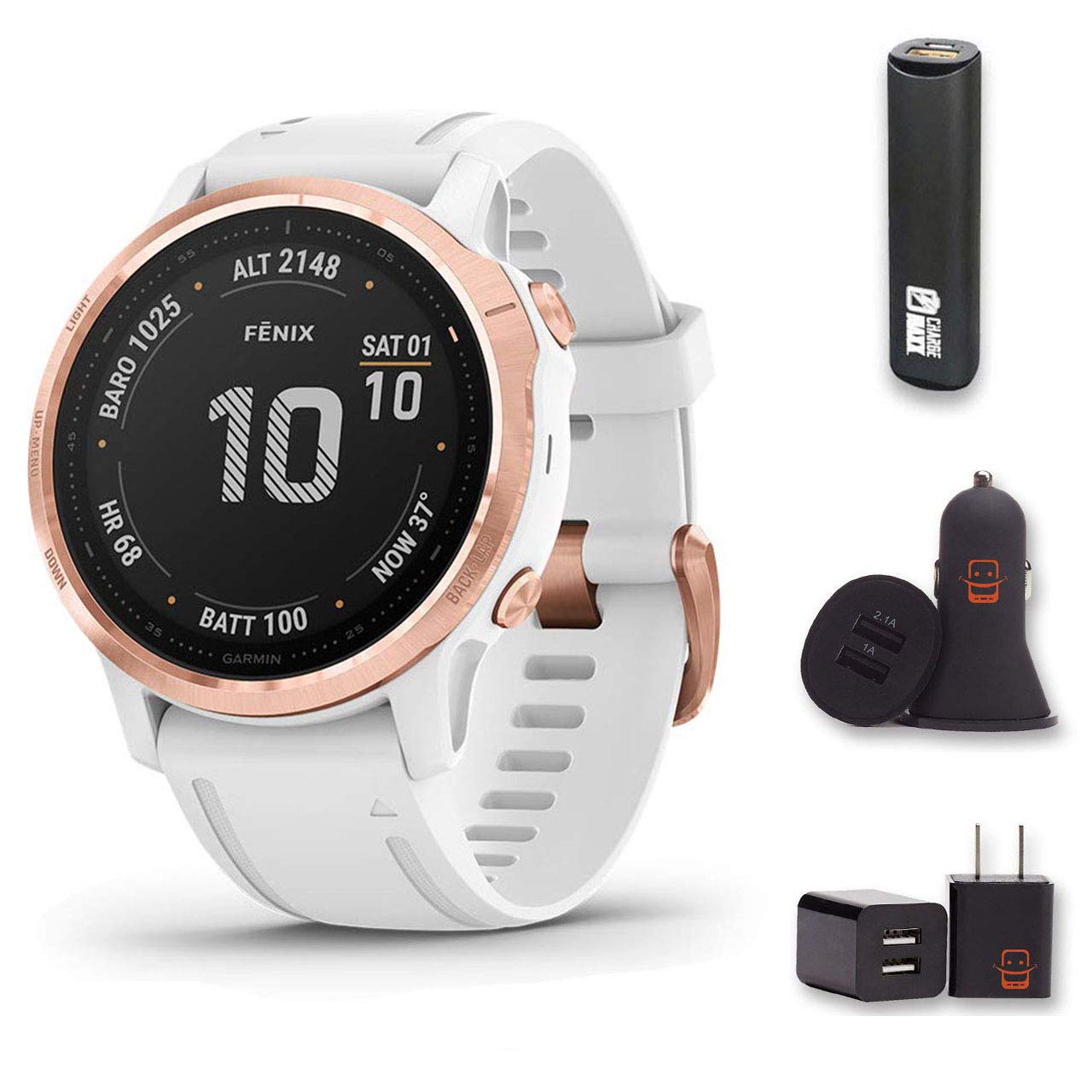 Garmin Fenix 6s Pro Rose Gold W White Band Bundle Desertcart