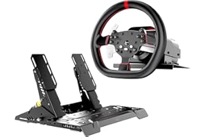 PXN - V10 Ultra Gaming Steering Wheel & Pedals, 3.2Nm Direct Drive Force Feedback, 4 Paddle Shifters, Hall Effect Pedals, 10.6-inch Racing Wheel Rim, Sim Racing Setup for PC Xbox PS4