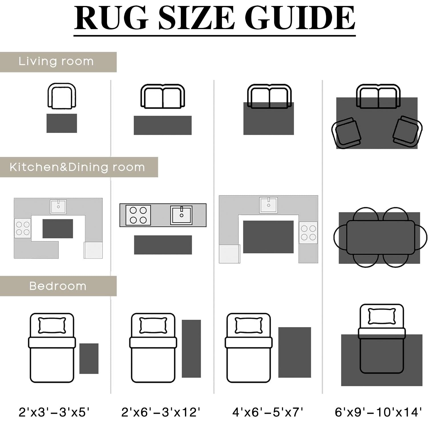 PureCozy Black Area Rug 5x7 Indoor Vintage Living