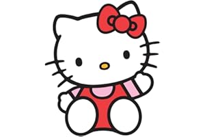 CREATIVE STICKERS Hello-Kitty OriginalStickers0371 Set Of Two (2x) Stickers , Laptop , Car , Truck , Size 4 inches on Longer Side