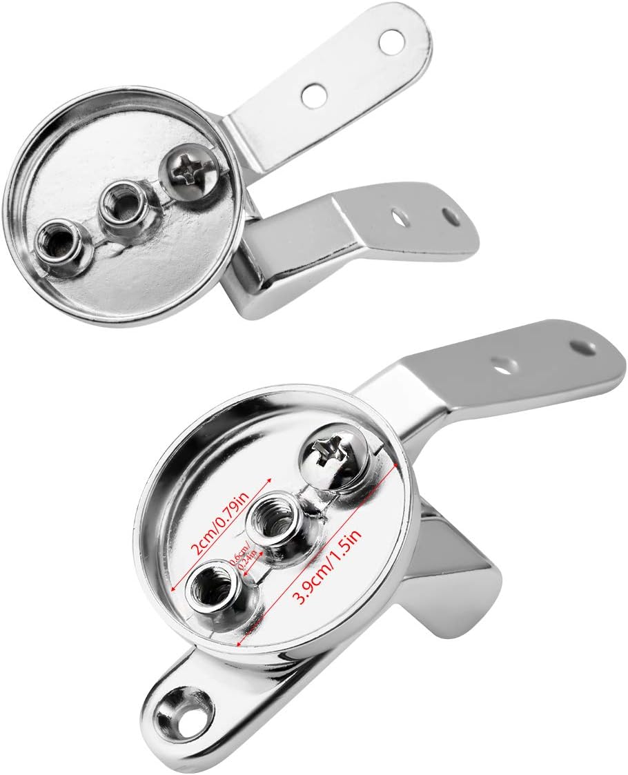 Locisne 1 Pair Toilet Seat Hinges,Universal Adjustable Zinc Alloy Finished Replacement Toilet Seat Hinges Fittings for Toilet Seats DIY Repair Kit - Image 4