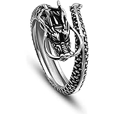 Dankadi Men Vintage Dragon Ring 925 Sterling Silver Open Punk Rings For Women Adjustable Rings Solid Silver Gothic Hip Hop Jewelry Gift