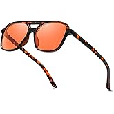 SODQW Gaming Blue Light Blocking Glasses for Men Women Reduce Eyestrain Orange Aviator Eyeglasses for Computer TV