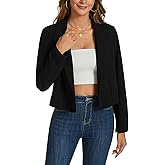 MINTLIMIT Cropped Blazers for Women Casual Long Sleeve Open Front Jackets Work Business Short Blazer with Decor Pocket