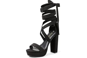 DREAM PAIRS High Heels Chunky Block Platform Heels for Women Strappy Gladiator Sexy Open Toe Heels Dressy Pumps Sandals