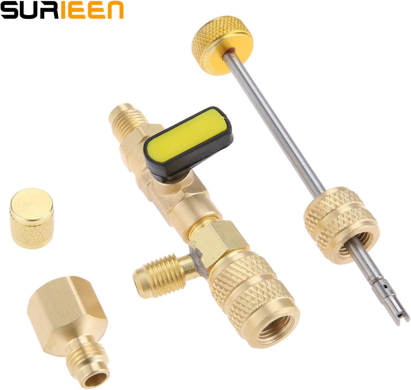R410A R22 Valve Core Remover & Installer with Dual Size SAE 1/4 & 5/16 Port Air Conditioning Line Repair Tools for R404A R407C R134A R32 HVAC System: Automotive