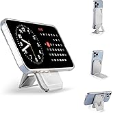 TIWLAIKE Phone Tripod Wallet for iPhone,Strong Magnets, Multi-Angle, Phone Stand & Card Holder, Vegan Leather Magnetic Phone Stand, Travel Essential (Light Gray)