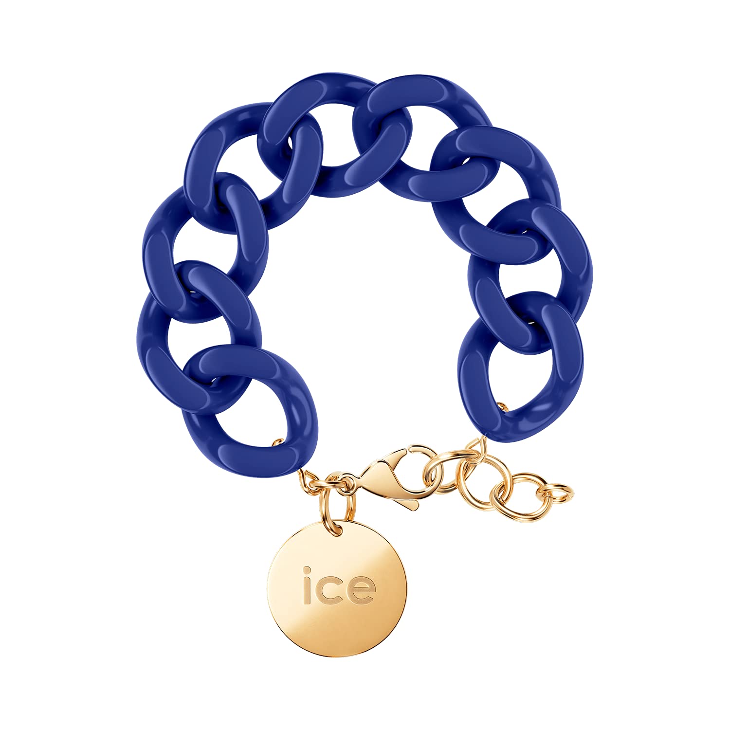 ICE - Jewellery - Chain bracelet - Lazuli Blue - Gold - Chunky Chain Bracelet for Women in Blue Colour with a Gold Medal (020921)