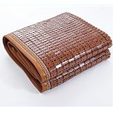 Natural Bamboo Summer Sleeping Mat, Foldable Cooling Mat for Bed, Home Quick Cooling Textile Rattan Mat, Bamboo Sleeping Mat for Home School Dormitory, Brown