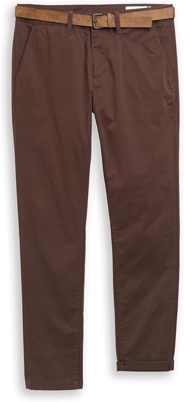 Herren Slim Chino Hose mit Gürtel