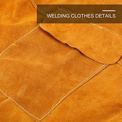 image for Gotega Welding Jacket XL/Leather Welding Apron/Heat & Flame-Resistant 