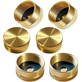 6Pcs Solid Brass Propane Tank Cap, for Refillable Propane Cylinder 1LB | Refill Propane-Bottle Cap for Camping/BBQ/Heater/RV, Leak-Proof Seal with Rubber Washer, Protect Threads,