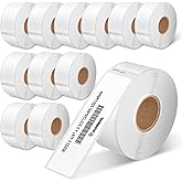 COLORWING 12 Rolls 1-1/8" x 3-1/2" Barcode Label Compatible Dymo 30252 Address Labels, 28mm x 89mm, Work with Dymo LabelWriter 450, 450 Turbo, 4XL, 400 Printers(4200 Labels)