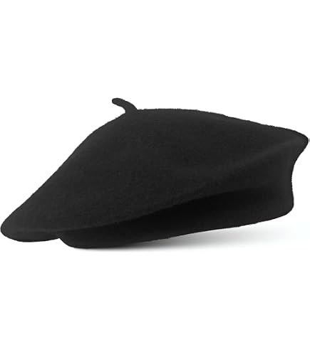 100% Wool Black Beret Hats for Women Men,Classic French Hat  display picture 2