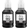 Compatible Replacement for Epson 502 Ink Refill Bottles Black, Work for ET-3850 ET-2850 ET-3750 ET-2760 ET-3760 Printer, 2 Packs of 502 Black Ink Bottles, 140ml for Each