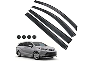 LETINGFAR Rain Guards for Toyota Sienna 2021-2023, Tape-on Side Window Deflectors for Toyota Sienna, Window Visors for Toyota Cars, for Toyota Car Accessories 4 Rain Guards ＆ 4 Car Coasters