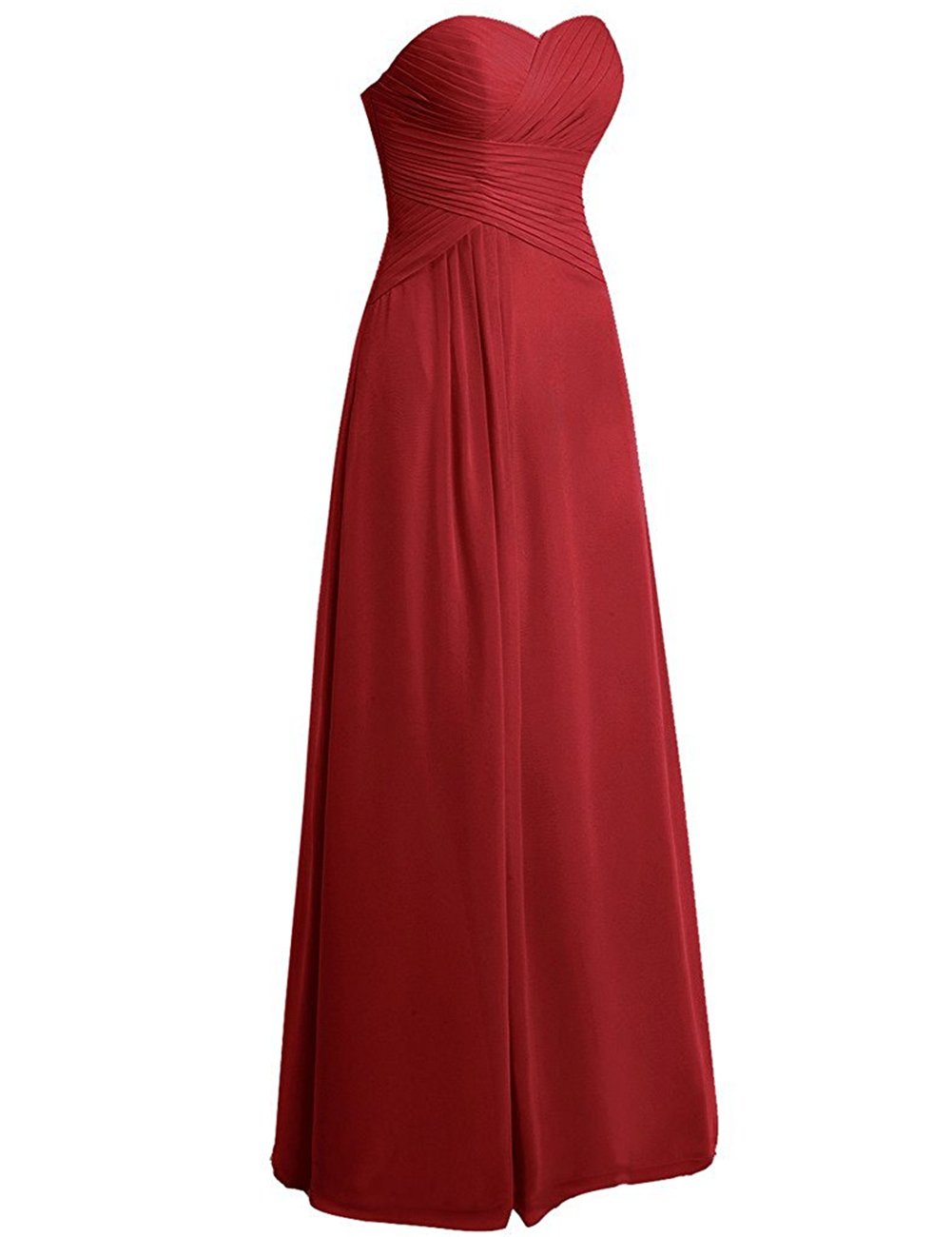 ModeC Women's Sweetheart Chiffon Long Bridesmaid Dresses Ruched Evening