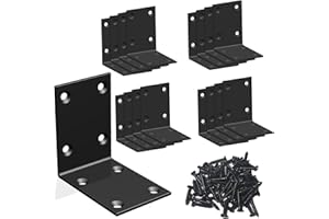 L Bracket,Heavy Duty Corner Brace,Stainless Steel Shelf Bracket,Black Large Angle Brackets, Metal Iron Bracket for Wood Aufuga(Black_2.8x2.8x2inch, 16)