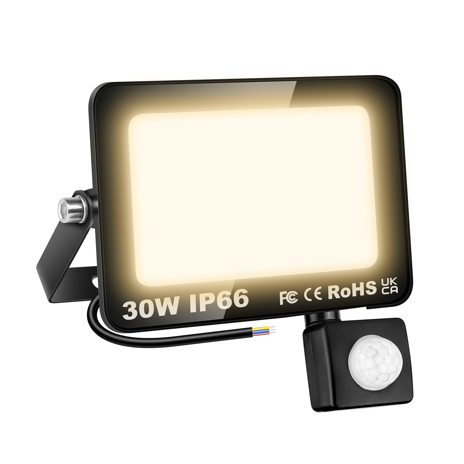 AUXTINGS LED Floodlight with Motion Sensor,30W 3000LM Outdoor Security Lights Outside Lamp 4000K Warm White Spot Light Exterior Lighting for Yard Backyard House Court Stadium Parking,IP66 175V-260V