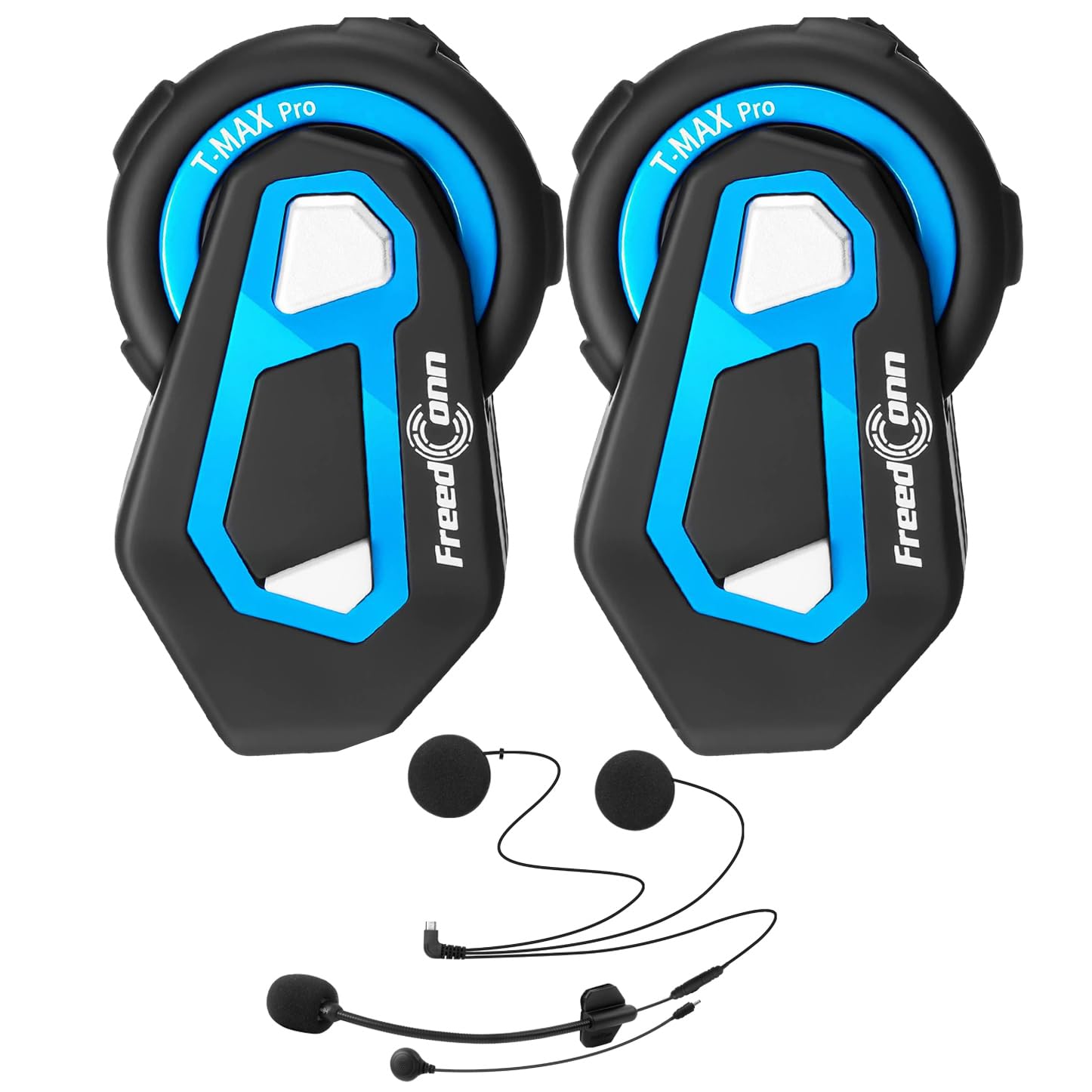 FreedConn T-MAX Motorcycle Helmet Bluetooth Intercom Headset Communication Systems Kit, Full Duplex 6 Riders Group Helmet Intercom/FM Radio/Voice Prompt/MP3/GPS Connective/Range 1000m / Waterproof