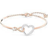 Swarovski Infinity Heart Jewelry Collection, Necklaces and Bracelets, Rose Gold & Rhodium Tone Finish, Clear Crystals