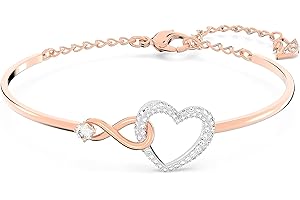 Swarovski Infinity Heart Jewelry Collection, Necklaces and Bracelets, Rose Gold & Rhodium Tone Finish, Clear Crystals