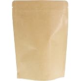 SumDirect Kraft Stand Up Pouches - 100 Pack Self-Sealing Zipper Food Storage Reusable Bags with Foil Lined for Home or Business (5X7 Inch,100PCS)