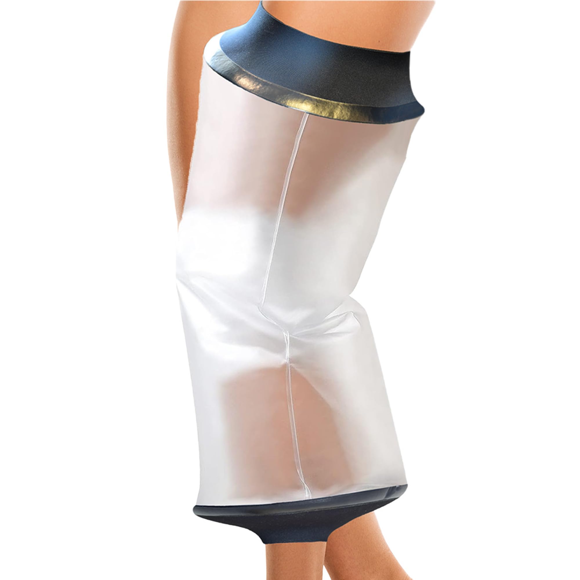 KEEFITT Knee Cast Cover for Shower, Waterproof Bandage and Cast Protector for Knee Replacement Surgery, Wound, Burns Watertight Protection Reusable,