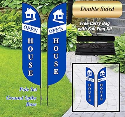 Bannerbuzz Open House Feather Flag 1 55 X 5 5 13 Ft Long