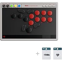 8BitDo All-Button Arcade Controller for Switch/Switch 2 & Windows – Bluetooth, 2.4G, Wired Connectivity, Low-profile Mechanic