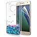 Moto G5 Plus Case,Moto G Plus 5th Generation Case with HD Screen Protector for Girl Women,LeYi Glitter Bling Shiny Liquid Moving Quicksand Clear TPU Phone Case for Motorola Moto G5 Plus ZX Blue